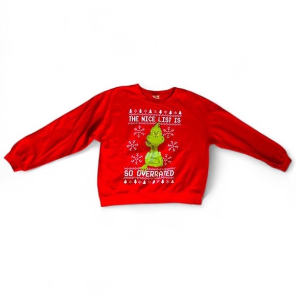 Christmas Grinch Red Sweatshirt, XXL - Picture 2 of 5